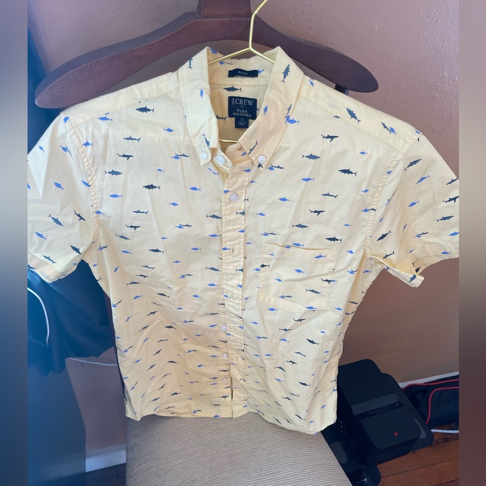 J Crew - Small Short Sleeve Shark Button-up